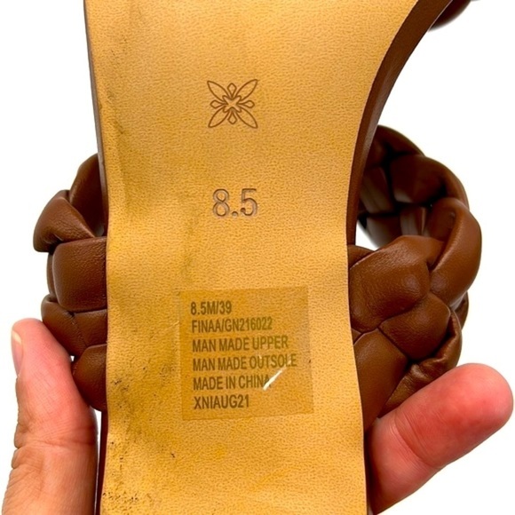 BCBGENERATION- Brown Braided Sounder Square Slip On Open Toe Sandals Size 8.5 - Picture 8 of 14